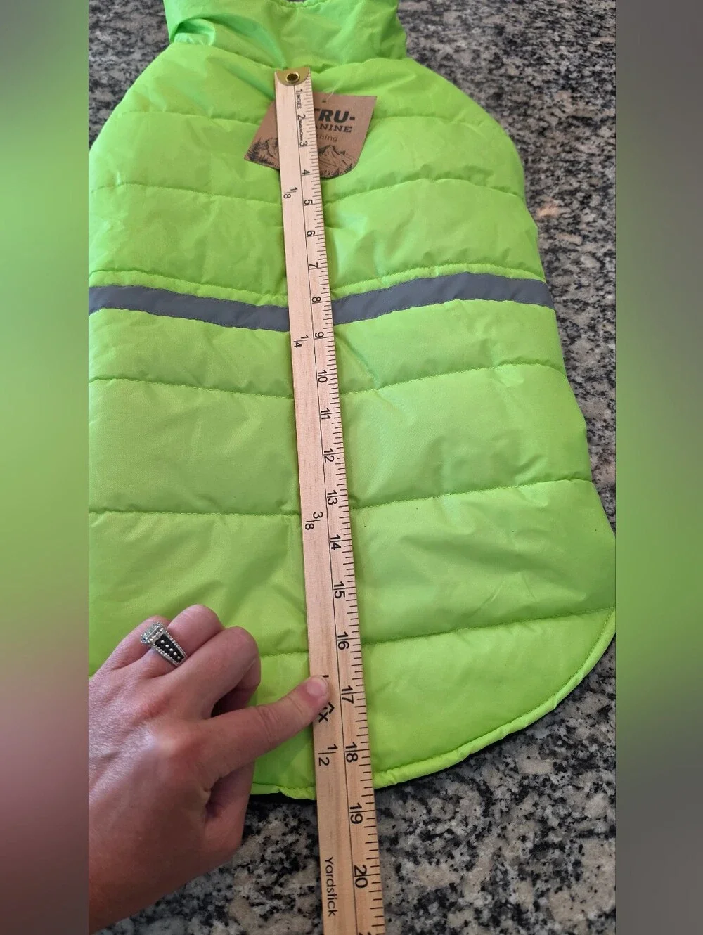 TRU-CANINE Hi Vis Reflective Insulated Dog Puffer Coat Neon Green